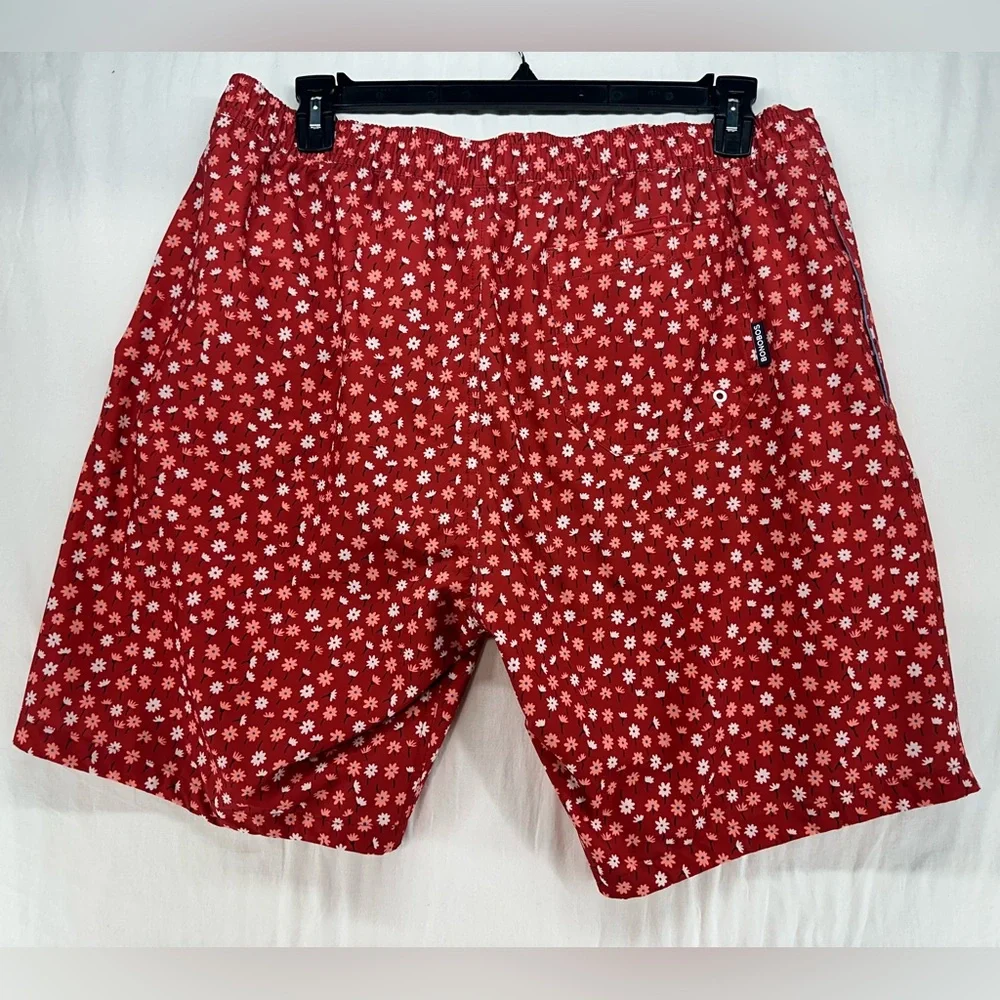 Bonobos Riviera Swim Shorts‎ 8” Inseam Red Lined Drawstring Mens Size XL